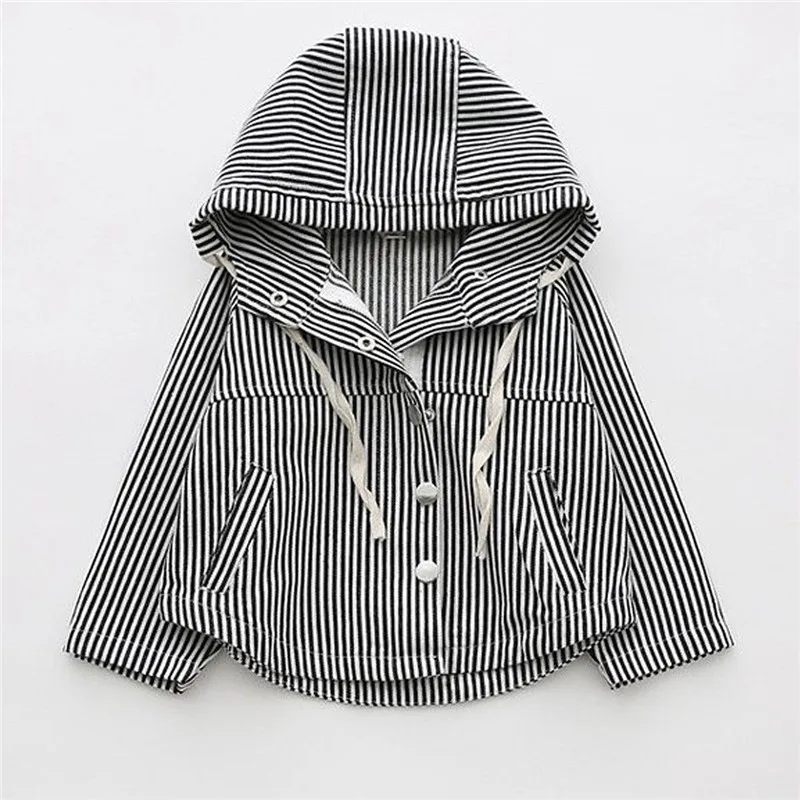 

2019 Spring Autumn Kids Baby Boy Girl Coat Striped Hooded Jacket Baby Girl Winter Clothes Girls Jackets Outerwear Children Coat