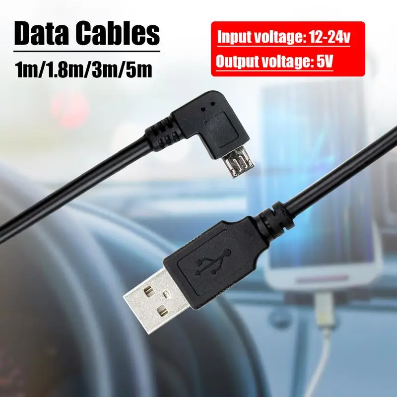 

L-Shape USB Cable Black Data Charger Cable PVC Coating 1m 1.8m 3m 5m Android USB Data Cable Elbow 90 Degrees For Power Bank