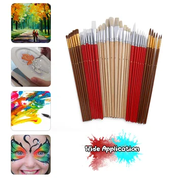 

38Pcs Paint Brushes Set PaintBrushes Starter Kit Includes Taklon/ Bristle/ Horse Hair Brushes Artist Supplies