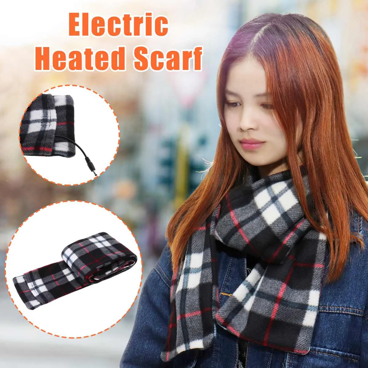 

Hot Winter Warmer Electric Scarf Thermal Cotton Heated Scarf Men Women Battery Case DC Battery Operated Scarf AA battery