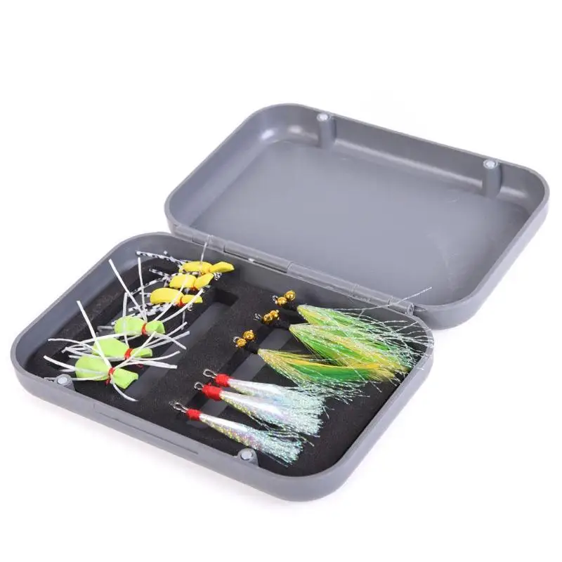 

12pcs LEO Popper Fly Fishing Lure Hooks Kit Panfish Bait with Storage Box