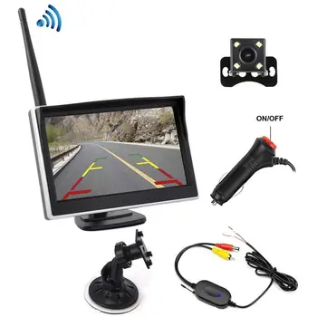 

BEESCLOVER Car HD Built-in Wireless Display with Rear Camera Wireless Transmitter Mini Rear View Camera 1/4" color Sensor rNO