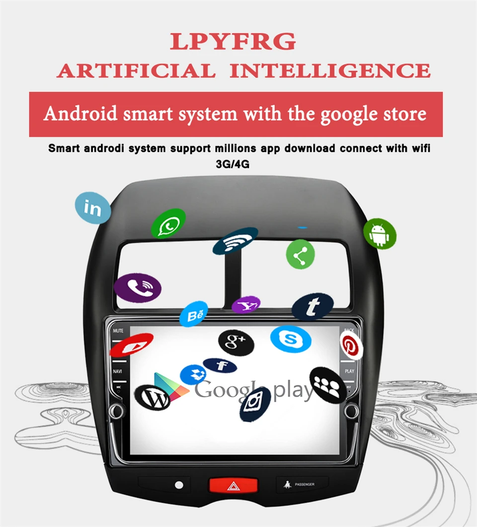 Excellent android 9.1 2 din car radio multimedia dvd For Mitsubishi ASX 2011-2019 Peugeot Citroen C4 car gps player Head Unit With Carplay 1