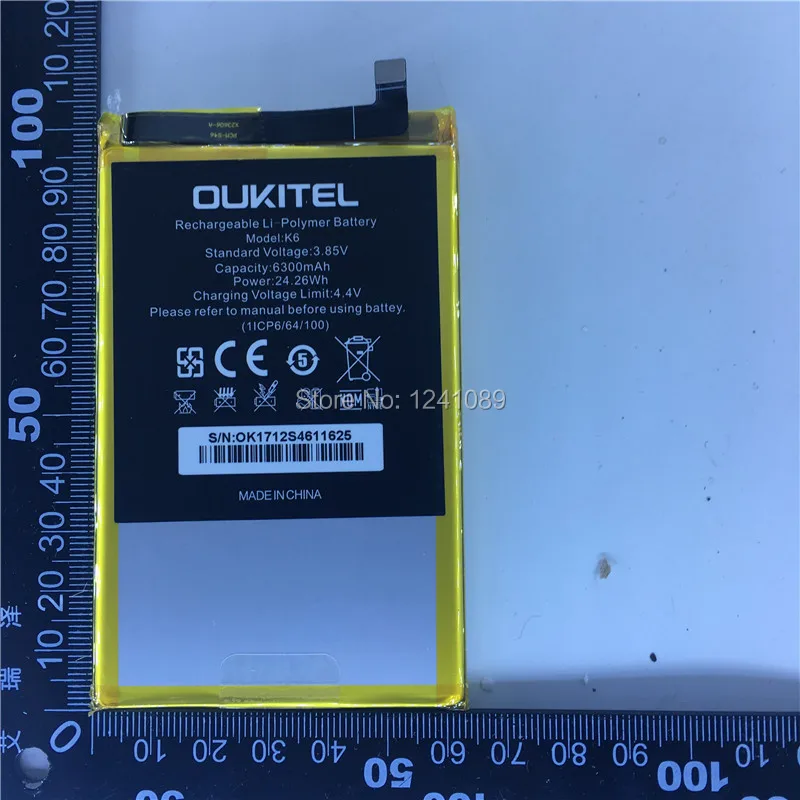 Mobile phone battery for OUKITEL K6 battery 6300mAh Long standby time Gift dismantling tool for OUKITEL K6 Mobile Accessories Mobile phone battery for OUKITEL K6 battery 6300mAh Long standby time Gift dismantling tool for OUKITEL K6 Mobile Accessories