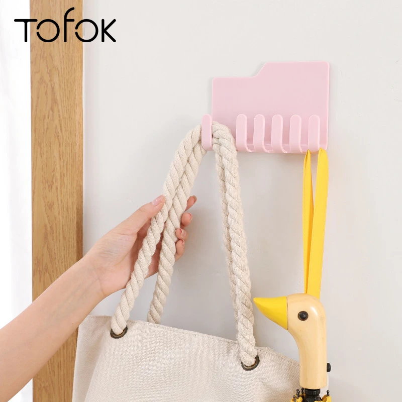 

Tofok ABS Storage Rack Wall-mounted Adhesive Toothbrush Shaver Hanger Umbrella Phone Charger Organizer Gadgets Bathroom Tools