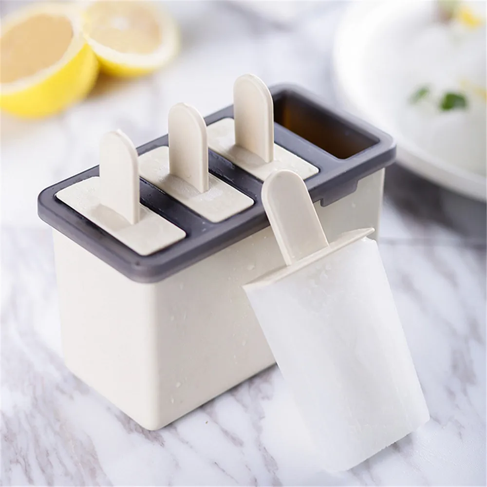 

4 Cell Ice Cream Mold DIY Popsicle Classic Mold Tray Maker PP Frozen Ice Cube Lolly Mould Kitchen Ice Cream Cooking Tools