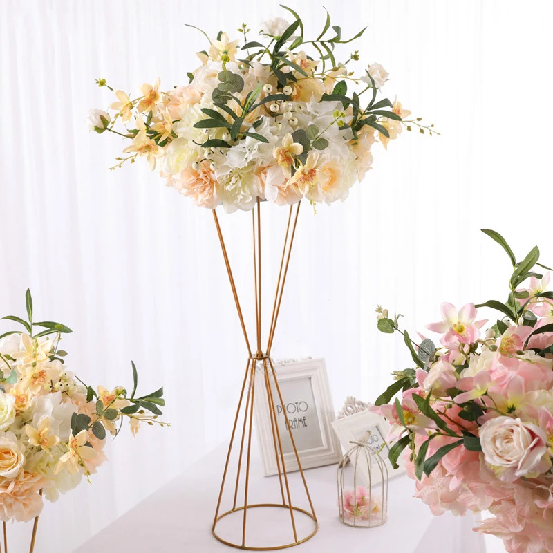 2pcs Wedding Road Lead Flower Stand Metal Candlestick Stand Wedding
