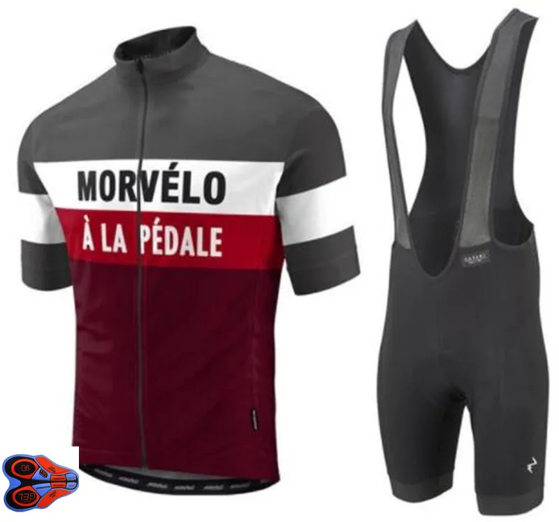 Morvelo high quality Short sleeve cycling jersey and bib shorts Pro team race tight fit bicycle clothing set 9D gel pad | Спорт и