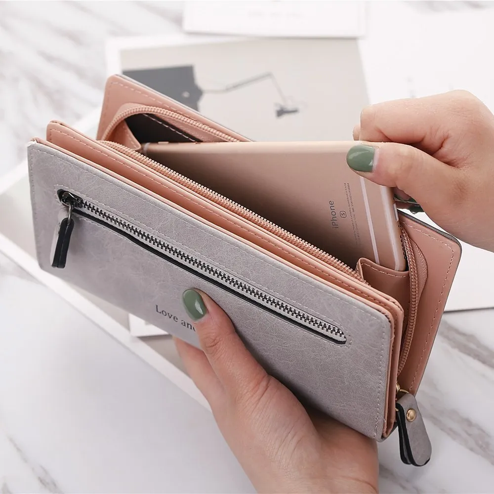 Женский Длинный кошелек клатч Portefeuille Femme Большой вместительный держатель для