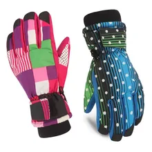Детские лыжные перчатки зимние ветрозащитные для девочек и мальчиков спортивные перчатки для езды Водонепроницаемые Детские зимние сноуборд теплые перчатки