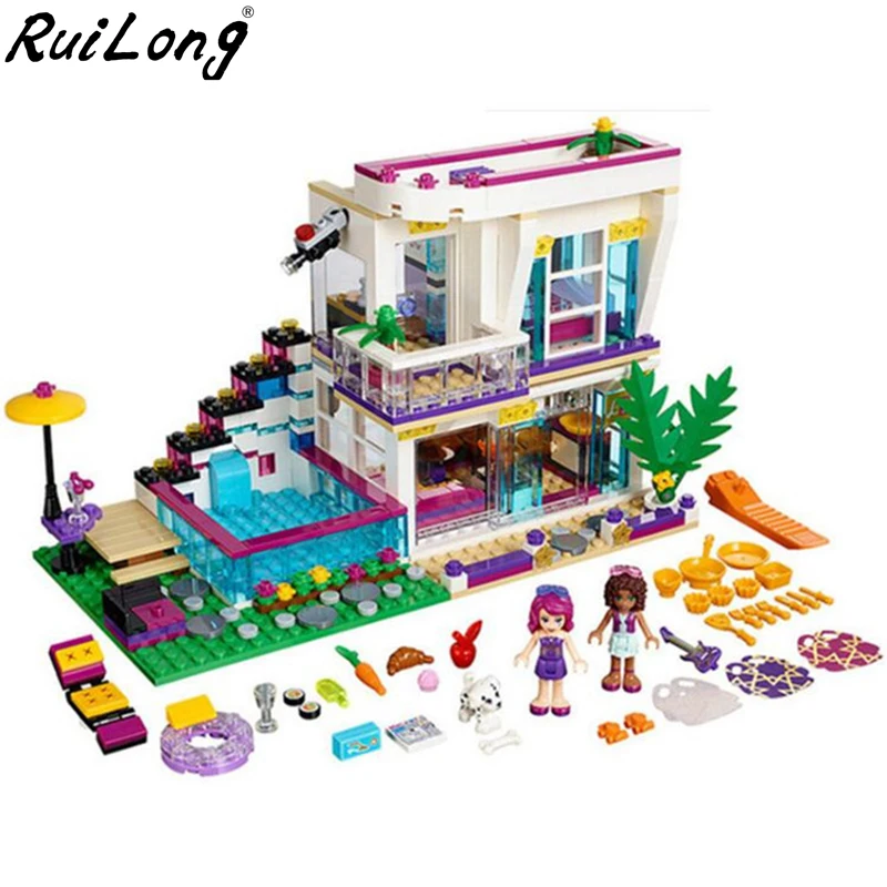 

Friends Serices Livi's Pop Star House Compatibility Legoingly Friends 41135 Building Block Set Andrea DIY Brick Toys Girls Gifts