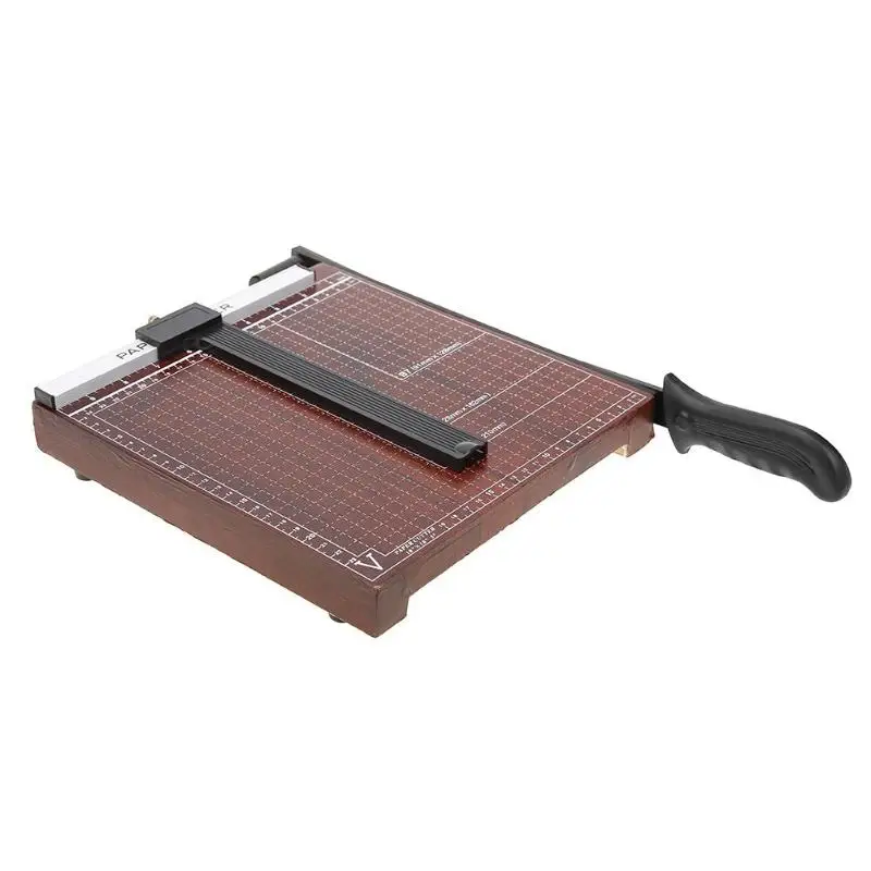 

Professional B5 Paper Guillotine Cutter Wood Base Durable Paper Trimmer Home Office School Paper Photo Cutting Machine