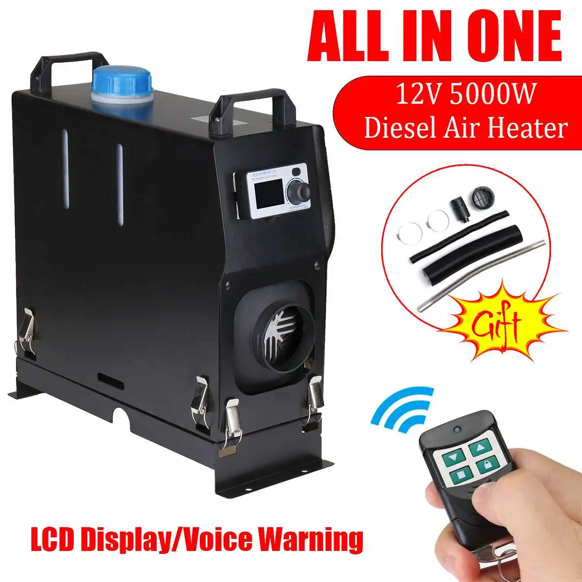 

5KW 12V All In One Air Diesels Heater Parking Heater LCD Monitor + Remote control Car Heater For Truck Caravan Motorhome Bus