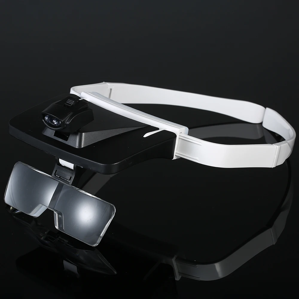 

Glasses Magnifier Magnifying Glass With Led Lights Telescoping Bracket Soldering Magnifier For Reading 1X 1.5X 2X 2.5X 3.5X