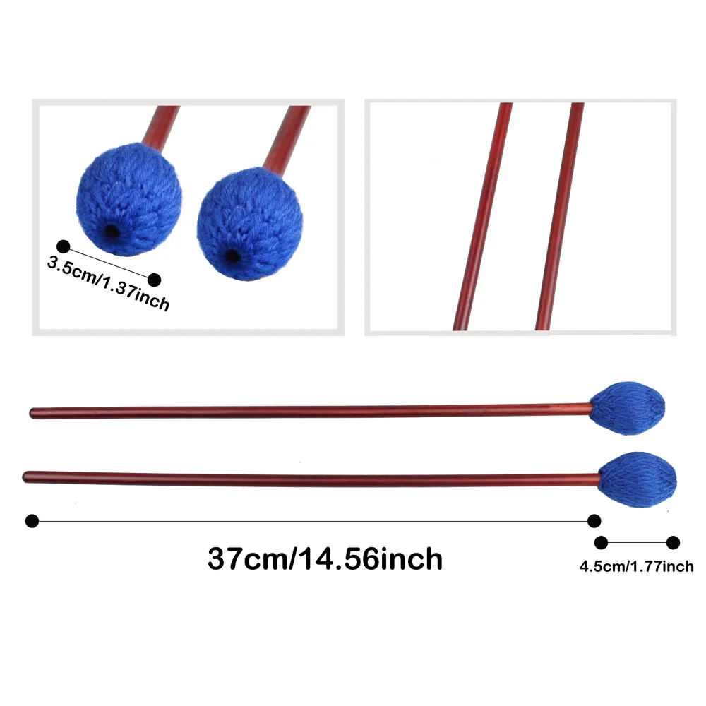 Высококачественная средняя жесткая пряжа Marimba Mallets синяя красная нейлоновая
