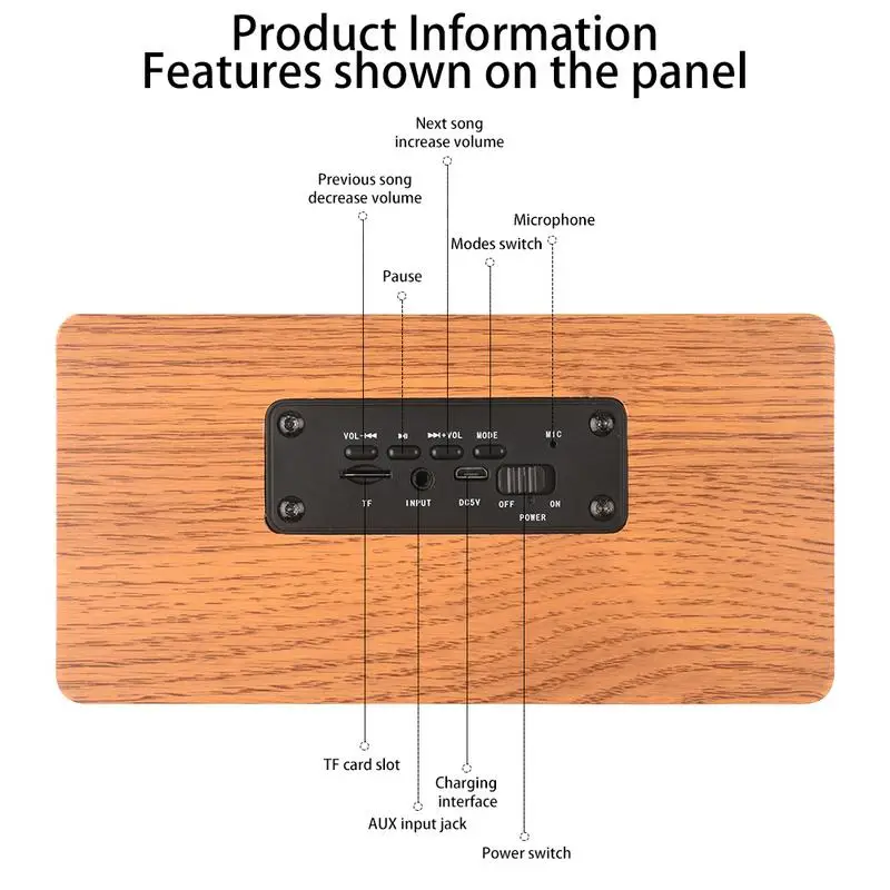 Деревянная Беспроводная bluetooth колонка умная портативная поддержка мобильный