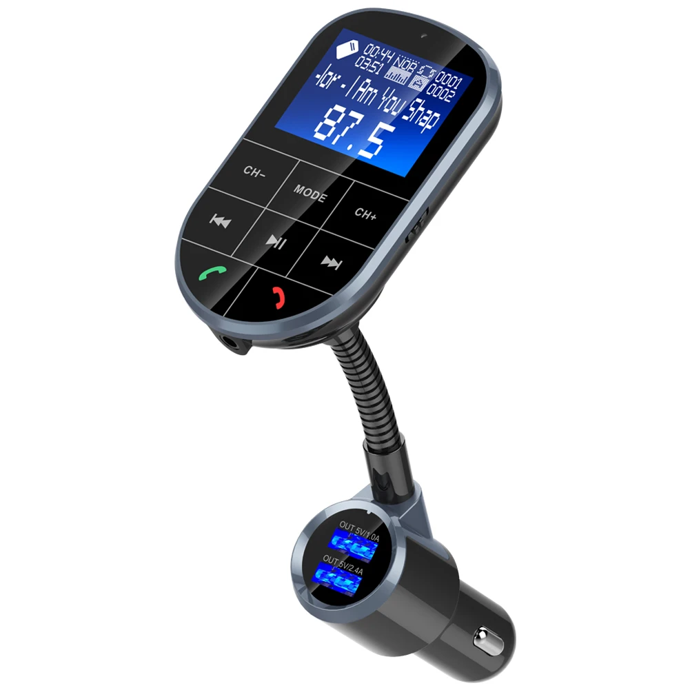 BC37 Wireless Bluetooth MP3 Dual USB Car Charger FM Transmitter AUX Wireless Audio TF U Disk MP3 Player Hands Free Car Kit