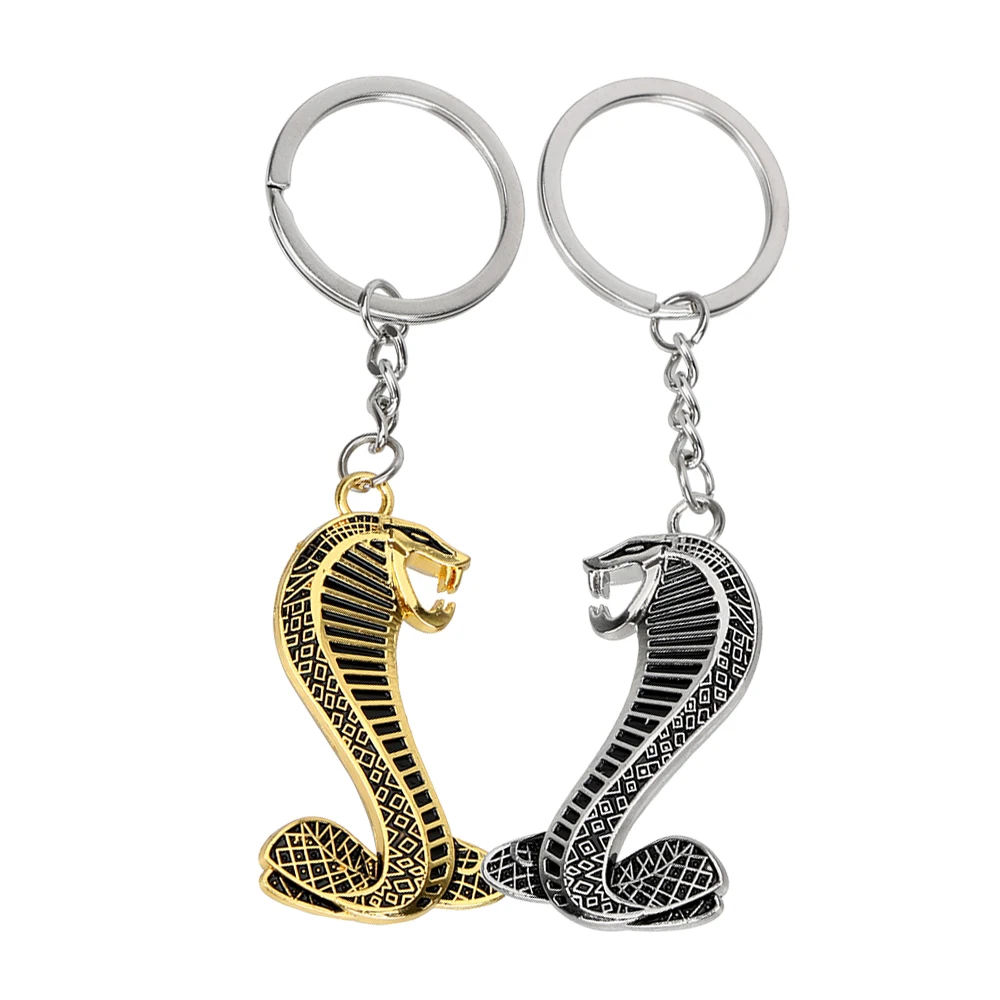 

Keychain Metal Cobra Snake Emblem Badge Key Ring Car Keyring Car-styling Bag Pendant Auto Key Chain