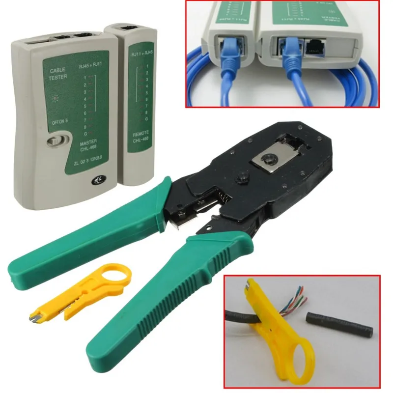 

DANIU 3Pcs/set Professional Wire Plier Stripping Crimping Network Cable Crimper RJ45 RJ11 RJ12 CAT5 UTP LAN Cable Tester