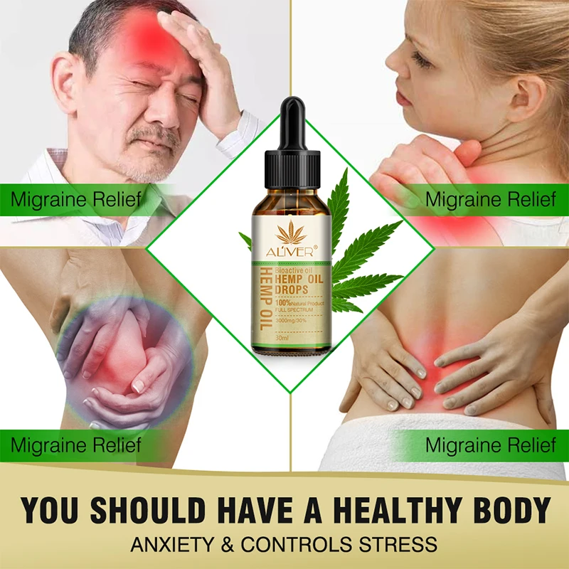 30 مللي العضوية زيت بذور القنب منتجات التجميل للسيدات الزيوت العطرية النقية قطرات للحد الإجهاد لتخفيف الآلام النوم المعونة TSLM2