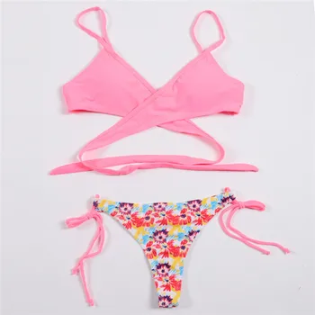 

New Women Bikini Set Push-up Padded Bra Bandage Swimsuit Swimwear Beachwear Sexy Women's Print Swimsuits Bather Swimwear Biquini
