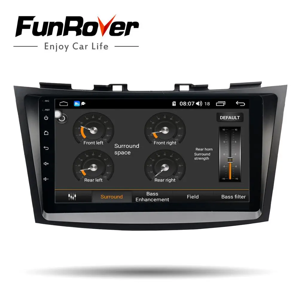 Sale Funrover android 9.0 4G+64G Car dvd for Suzuki Swift 2011 2012 2013 2014 2015 car radio audio video gps stereo DSP 2.5D RDS BT 1