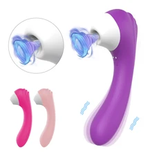 9 Speeds USB Charging G spot font b Dildo b font Vibrator Mouth Licking Clitoris Stimulator