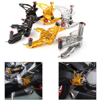

CNC Aluminum Adjustable Motorcycle Rearset Footpegs Rear Set foot Pegs Footrest for Ducati 959 Panigale 2016 2017 2018