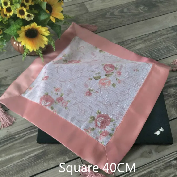 

Modern Lace Placemat Cloth Satin Trim Tassel Table Mat Drink Coaster Set Home Wedding Dining Doilies New Year Decorations