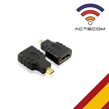 

ACTECOM Adaptador Hdmi Hembra Tipo Micro D Macho Conversor Conector MicroHdmi Macho de Conectores Dorados Convertidor