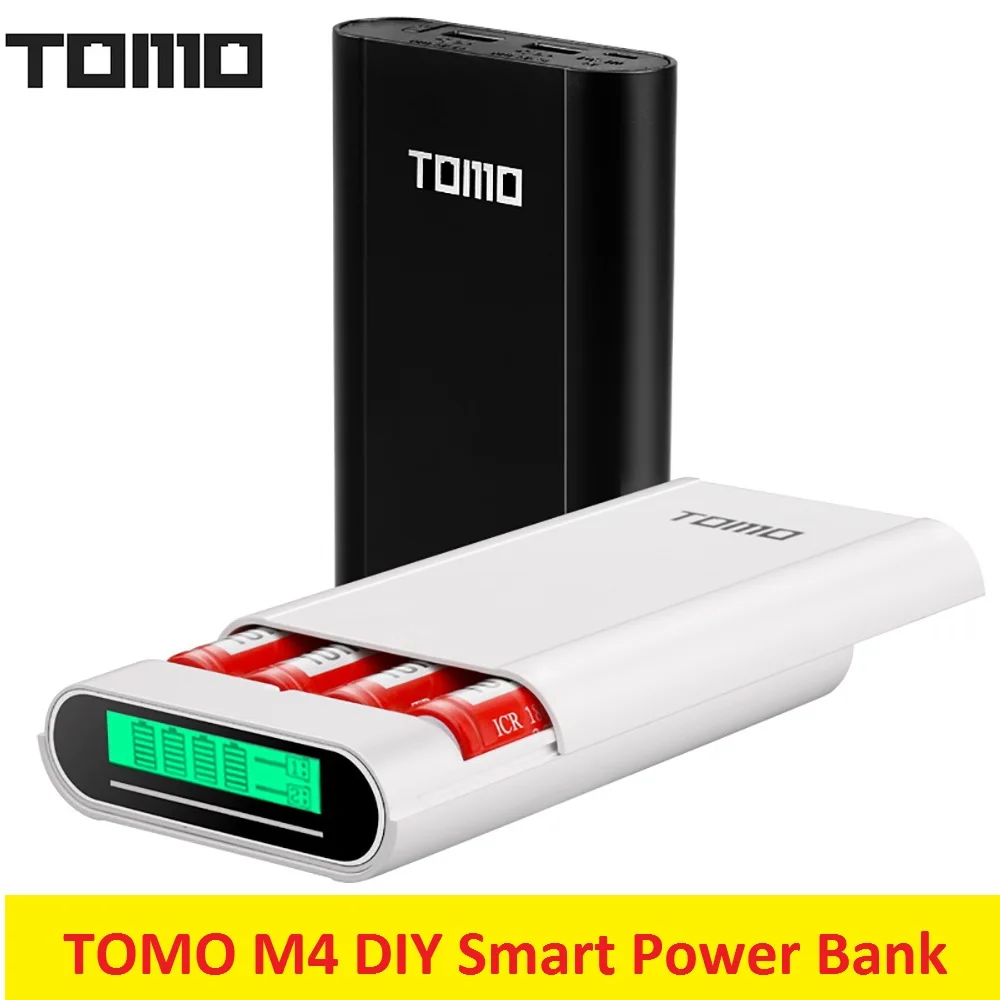 

TOMO M4 Smert Power Charger 4 x 18650 Li-ion Battery Charger DIY Mobile Smart Power Bank Charger LCD Display Dual Output