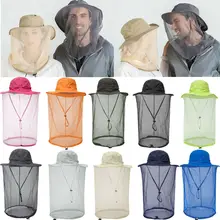 Унисекс Москитная шляпа от насекомых москитная сетка шапка с сеткой широкими полями анти УФ Защита головы пляж Кемпинг Пешие Прогулки рыбалка Кепка для улицы