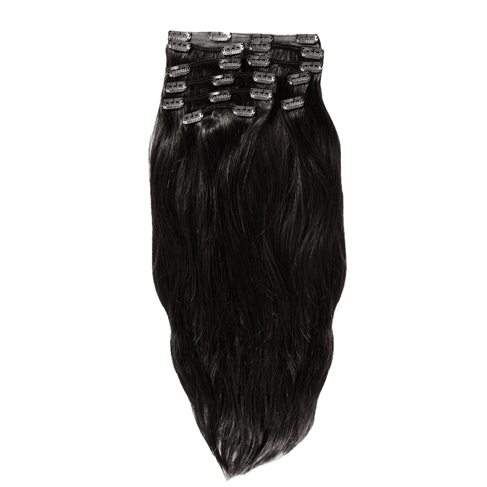 

YONNA Remy Human Hair Clip in Extensions Double Weft Long Soft Straight 10 Pieces Thick to Ends Full Head