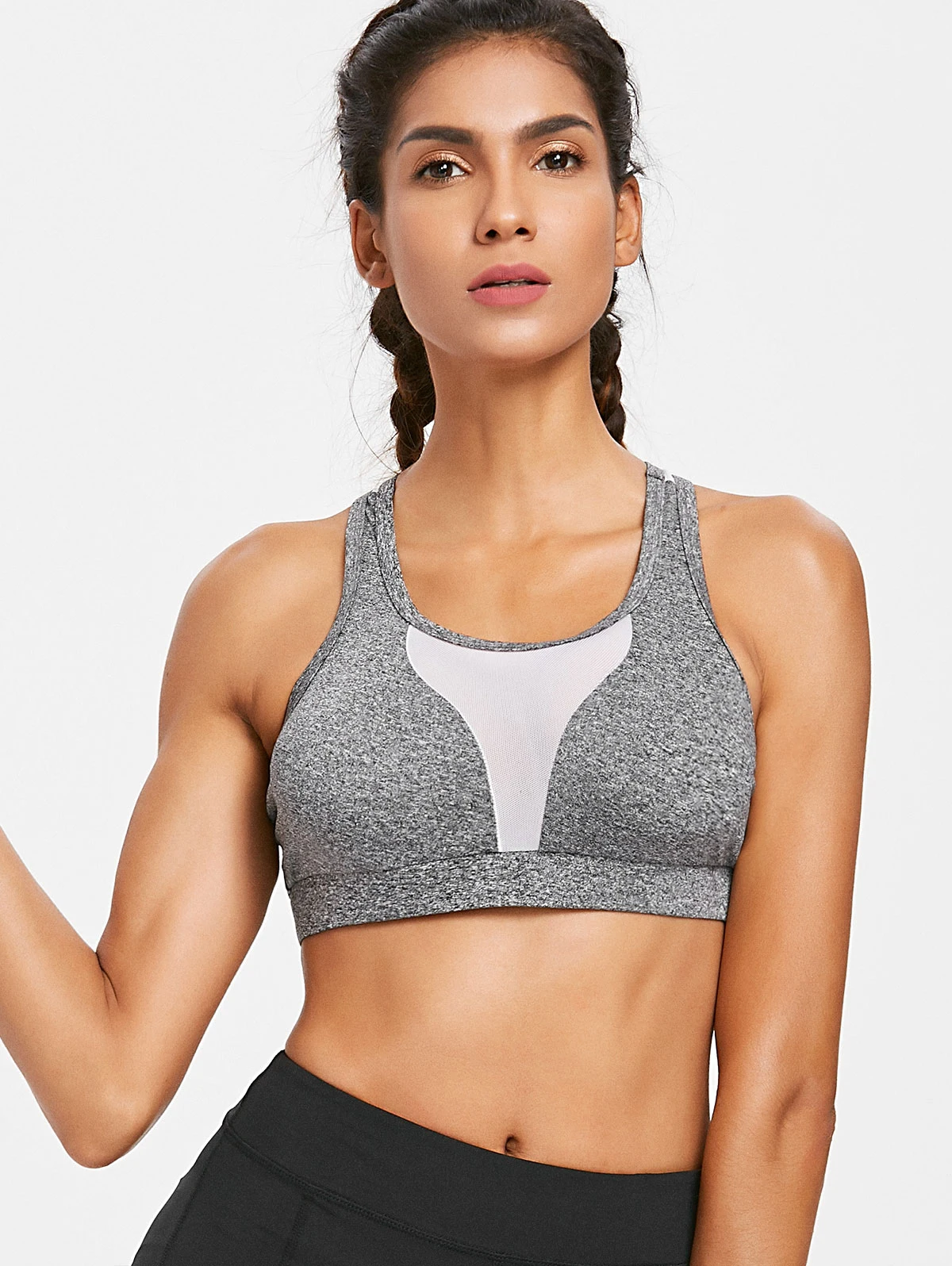 

Kenancy Women'S Casual Bra KMesh Panel Racerback Bra