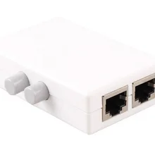 50 шт мини 2 Порты и разъёмы RJ45 RJ-45 сетевой коммутатор gigabit Ethernet сетевой коробка Коммутатор на 2-портный Dual способ Порты и разъёмы ручной переключатель адаптер