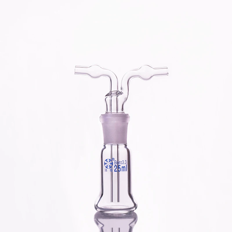 Drechsel gas washing bottle ,Capacity 25ml,Lab Glass Gas Washing Bottle