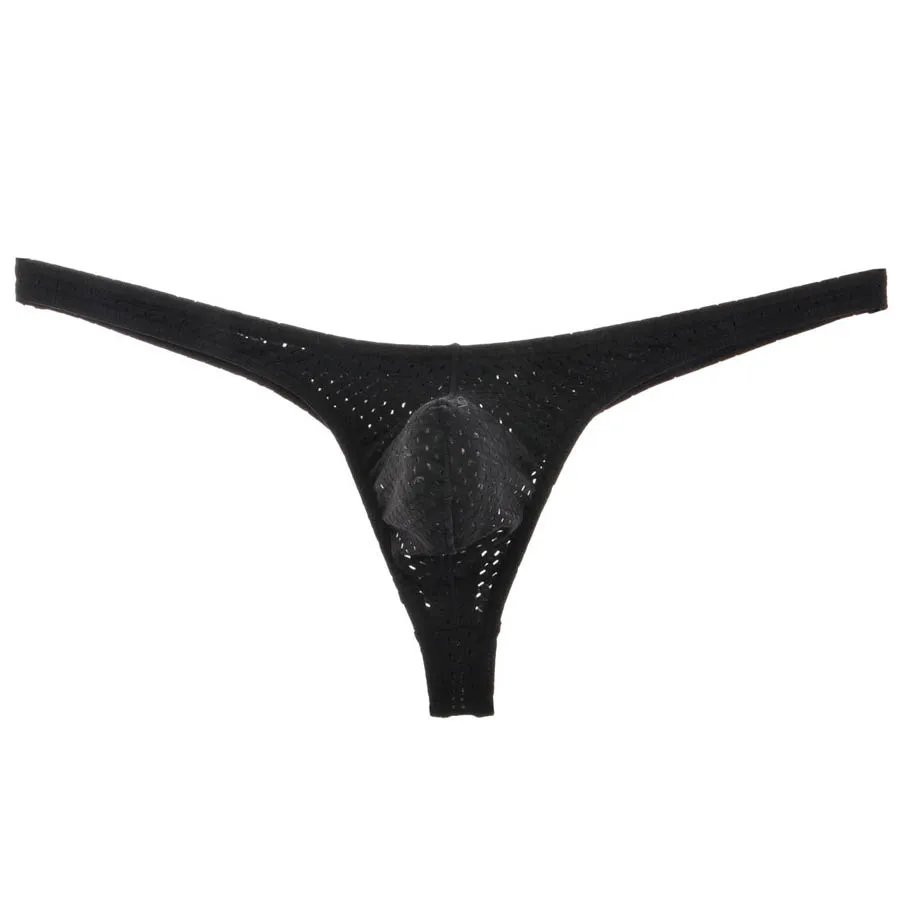 

Men's 4 Way Stretch Thong Underwear Eyelets Mesh Micro Trunk G-String Hip Tangas