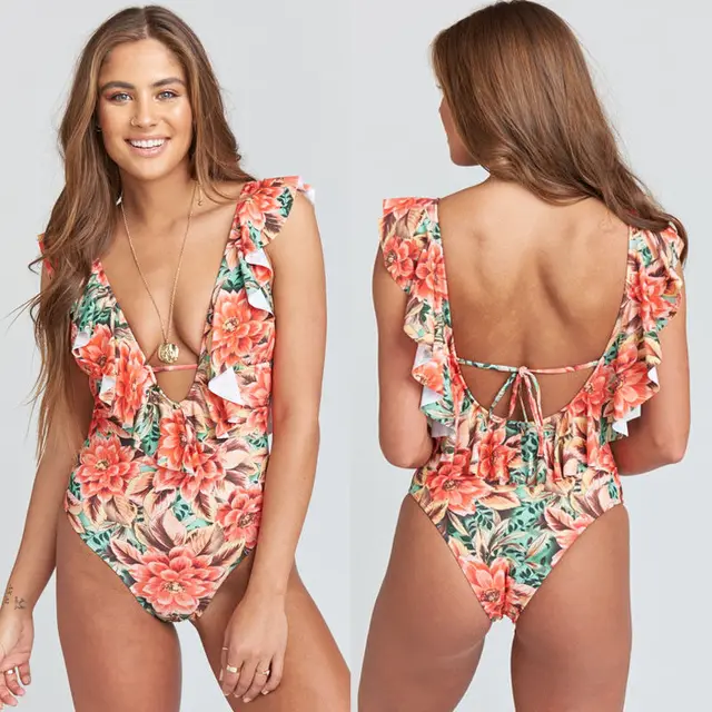 {Excellent|Wonderfull|Very Good|Very Recommended} One Piece 2019 Floral Womens One Piece Push Up Padded Bra Bikini Monokini Swimwear Swimsuit Beachwear Ruffle Sexy Swimswears Special Offers