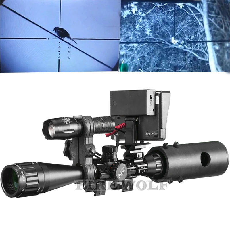 

Tactical Digital Infrared Night Vision Riflescope Charger LCD And IR Flashlight Optical Sights Hunting Scopes