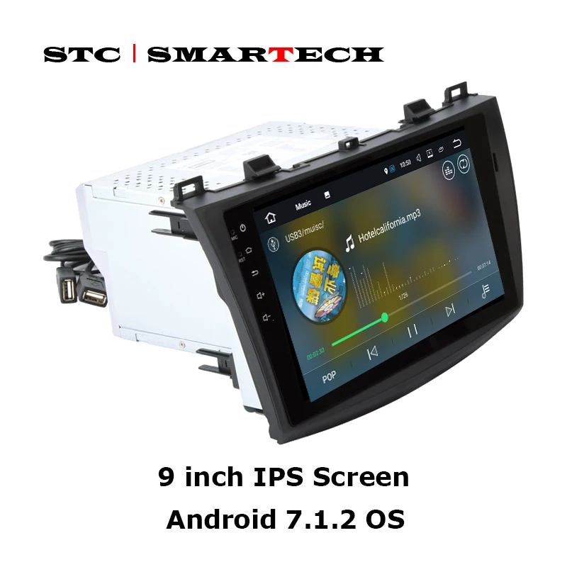 Автомобильный dvd плеер SMARTECH 2 Din Android 7.1.2 OS gps навигация для Mazda 3 Axela 9 дюймовый экран