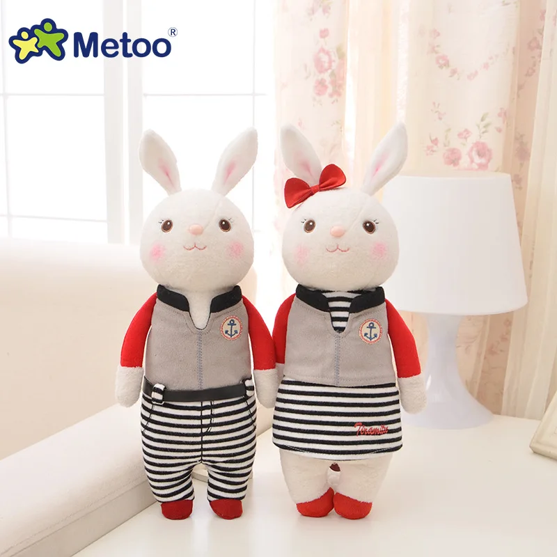 Günstige Plüsch Süße Nette Reizende Angefüllte Baby Kinder Spielzeug Hochzeit Puppe Paar Hochzeit Dekoration Druck Bett Tiramitu Kaninchen Metoo Puppe