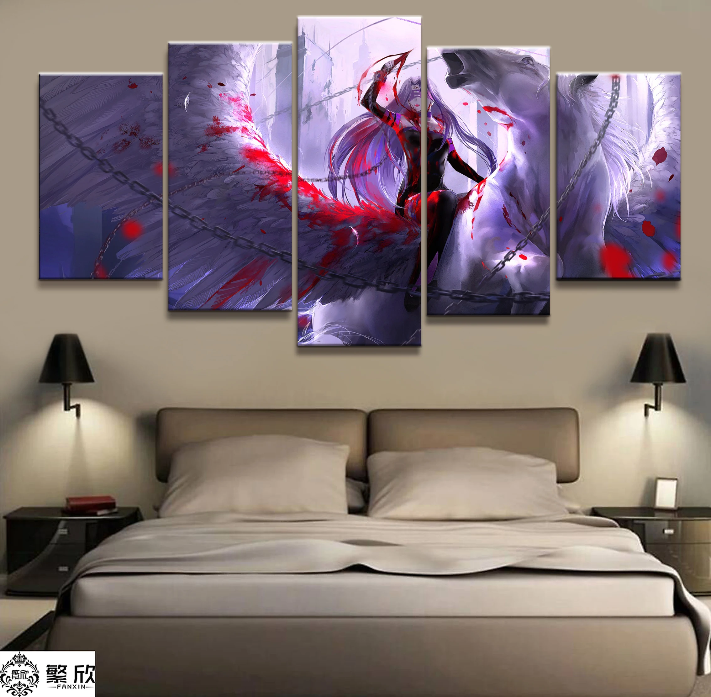 

Home Decor Modular Canvas Picture 5 Piece Fate Stay Night Rider Animation Painting Poster Wall For Home Canvas Wholesale