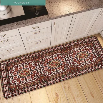 

50X120CM Geometric Doormats Flannel Area Rug For Living Room Bedroom Bedside Mats Anti-slip Office Chair Floor Mats Kitchen Rugs