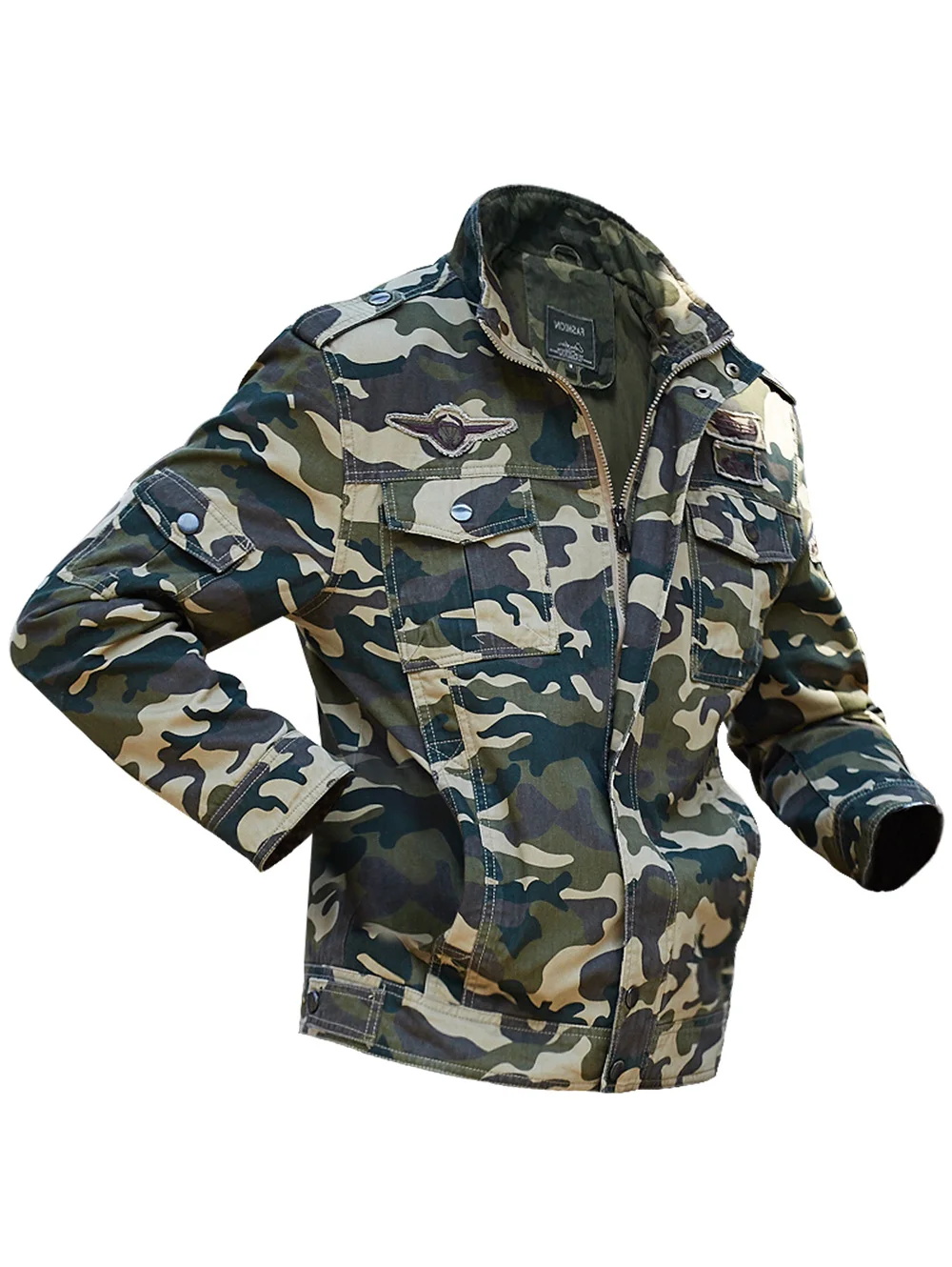 

Appliques Camouflage Printed Hunting Jacket Warm and Windproof Camping Hiking Traveling Hunting Camouflage Jacket