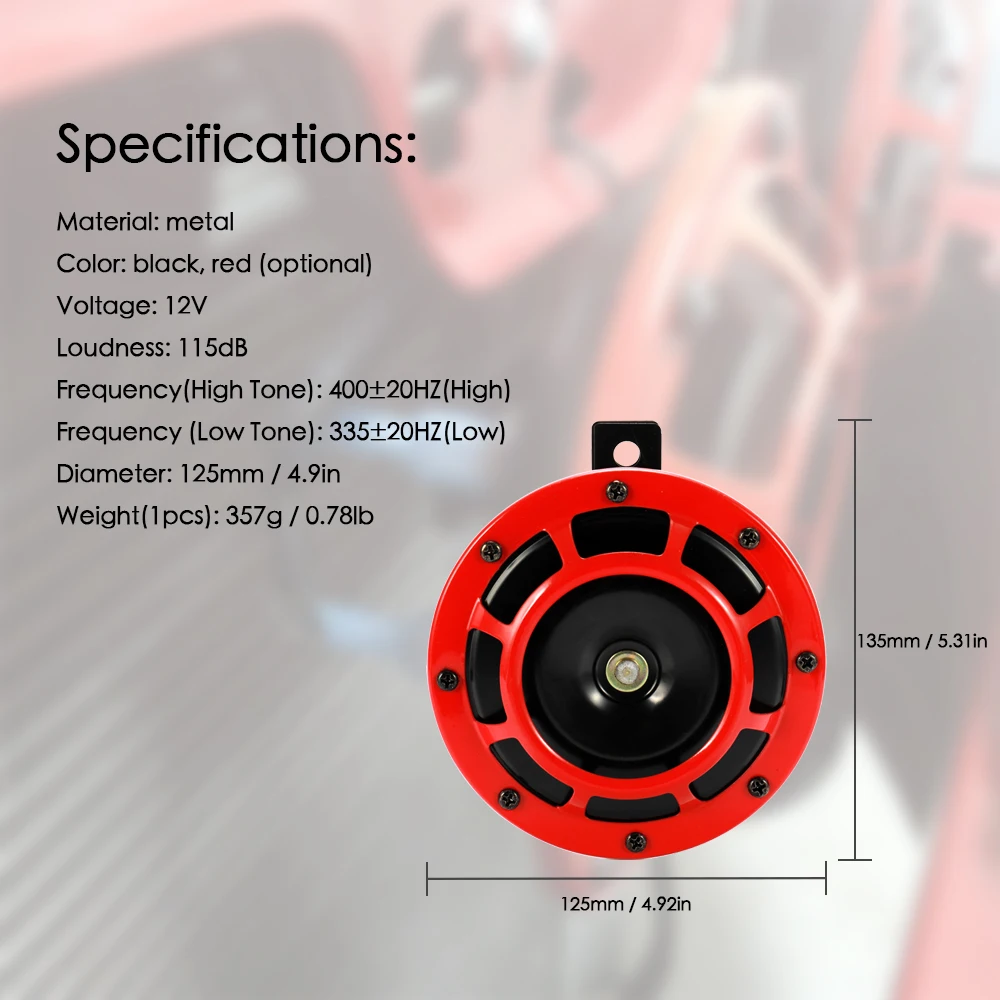 Автомобильные аксессуары Автомобильный Рог 2 шт 12 В 115дб супер громкий компактный электрический звук тон Воздушный Рог Комплект для мотоцикла автомобиля