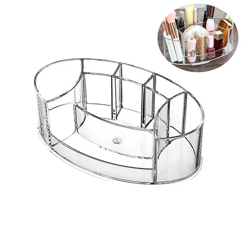 

Transparent Makeup Storage Box Cosmetic Organizer Acrylic Container Desktop Display Stand for Lipsticks Blusher Eye Shadow
