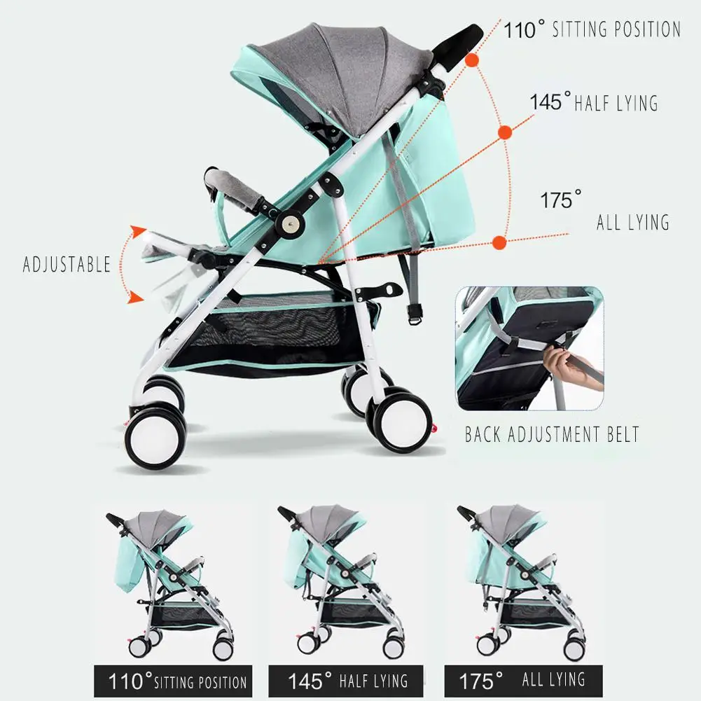 Детская складная коляска Kidlove ударопрочная ультра светильник высокая посадка