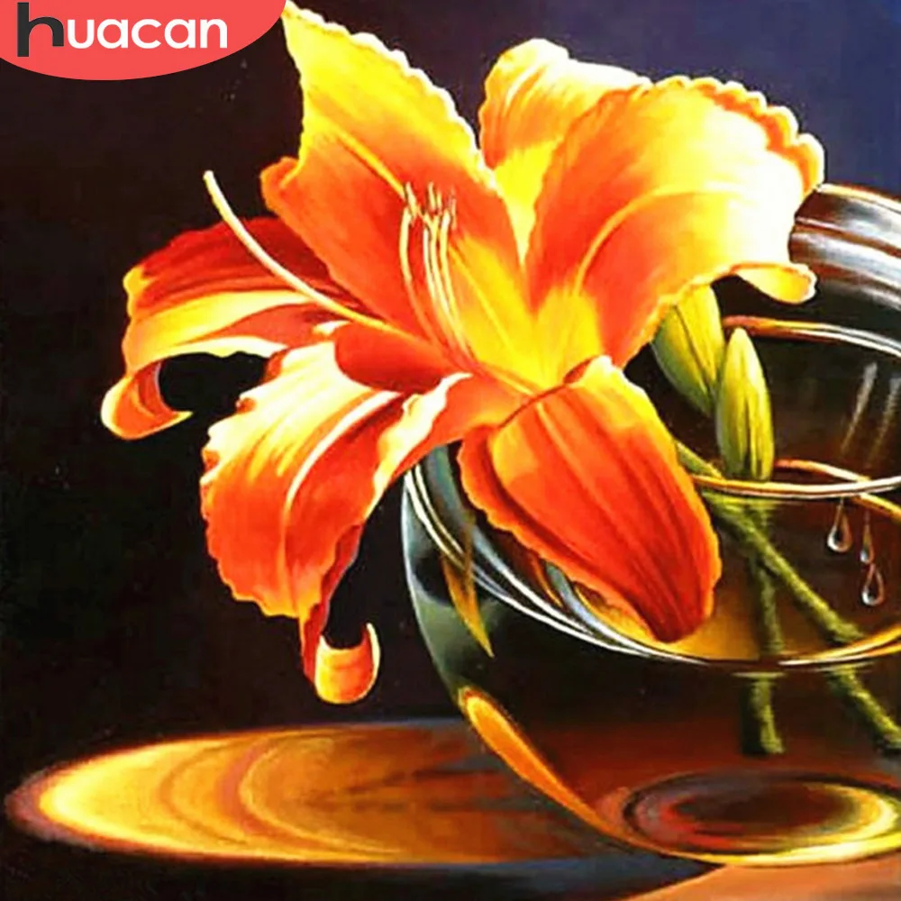 

HUACAN 5D DIY Diamond Painting Full Square Flower Rhinestones Picture Diamond Embroidery Sale Diamond Mosaic Decor Home Gift