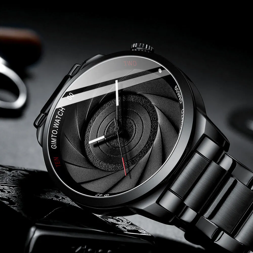 

2018 Luxury Brand Men Watch Creative Camera Style Quartz Wristwatch Waterproof Clock Military Male Watches Relogio Masculino