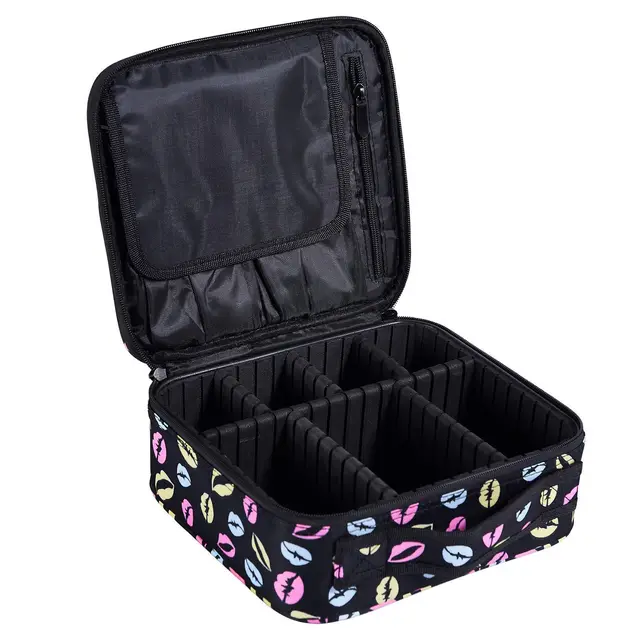 Portable Travel Makeup Train Case Cosmetic Bag Organizer With Portable Travel Makeup Train Case Cosmetic Bag Organizer With Adjule Compartment Brush Holder